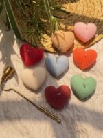 شمع طرح قلب حصیری
